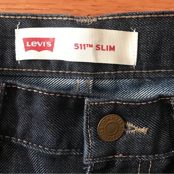 Boy’s Levis 14 Reg 27 x 27 Dark Denim 511 Slim - Picture 5 of 7